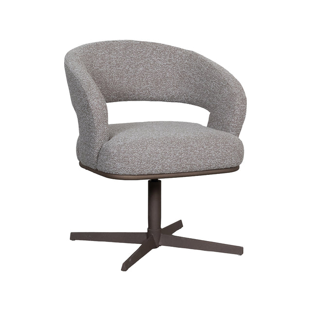 LABEL51 Eetkamerstoel Monaco - Mushroom - Royal Boucle - Brons Metalen Frame