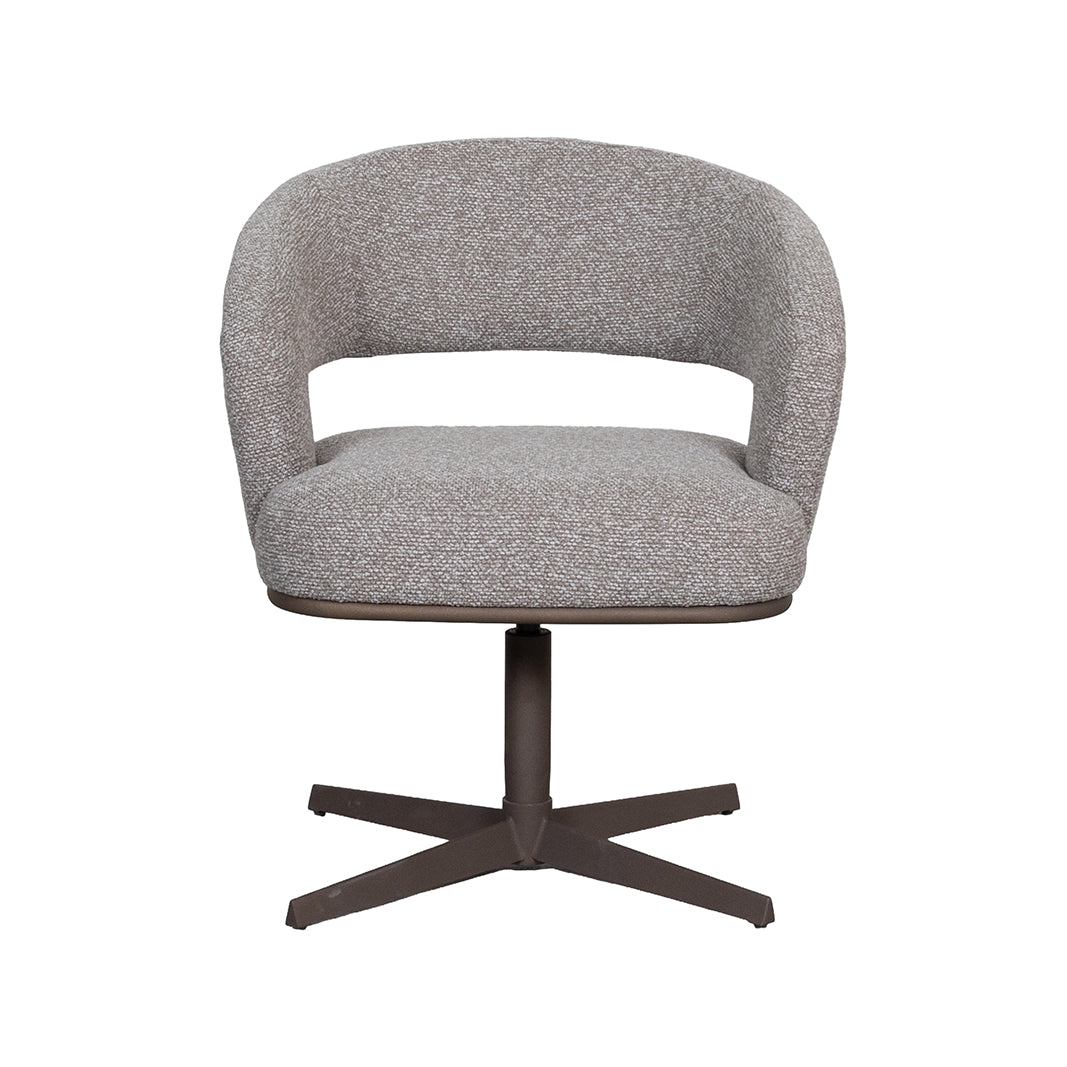 LABEL51 Eetkamerstoel Monaco - Mushroom - Royal Boucle - Brons Metalen Frame