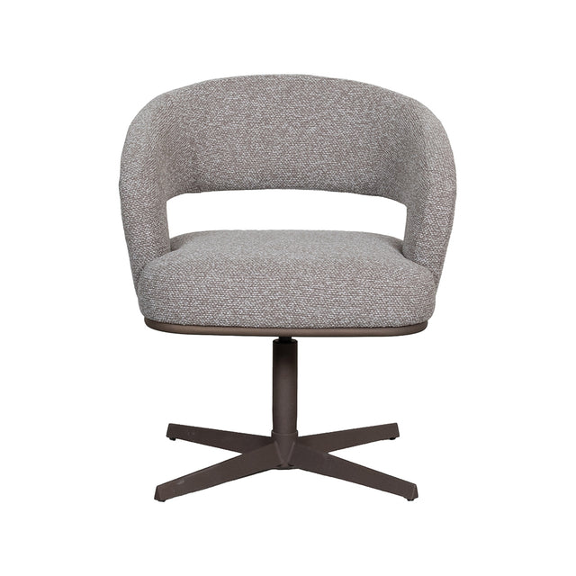 LABEL51 Eetkamerstoel Monaco - Mushroom - Royal Boucle - Brons Metalen Frame