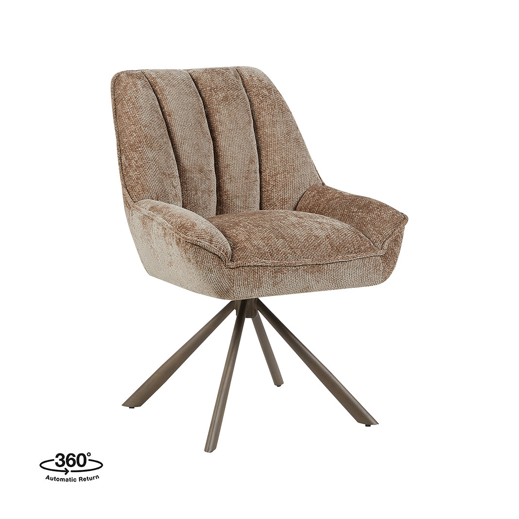 LABEL51 Eetkamerstoel Reims - Taupe - Haga - Brons Metalen Frame van LABEL51 – Luxe comfort op maat van PureWonen. Vraag naar de beste prijs.