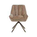 LABEL51 Eetkamerstoel Reims - Taupe - Haga - Brons Metalen Frame