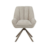 LABEL51 Eetkamerstoel Reims - Naturel - Haga - Brons Metalen Frame