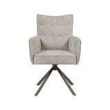 LABEL51 Eetkamerstoel Dubai - Naturel - Haga - Brons Metalen Frame