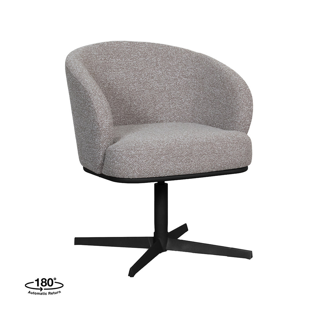 LABEL51 Eetkamerstoel Cannes - Mushroom - Royal Boucle - Zwart Metalen Frame van LABEL51 – Luxe comfort op maat van PureWonen. Vraag naar de beste prijs.