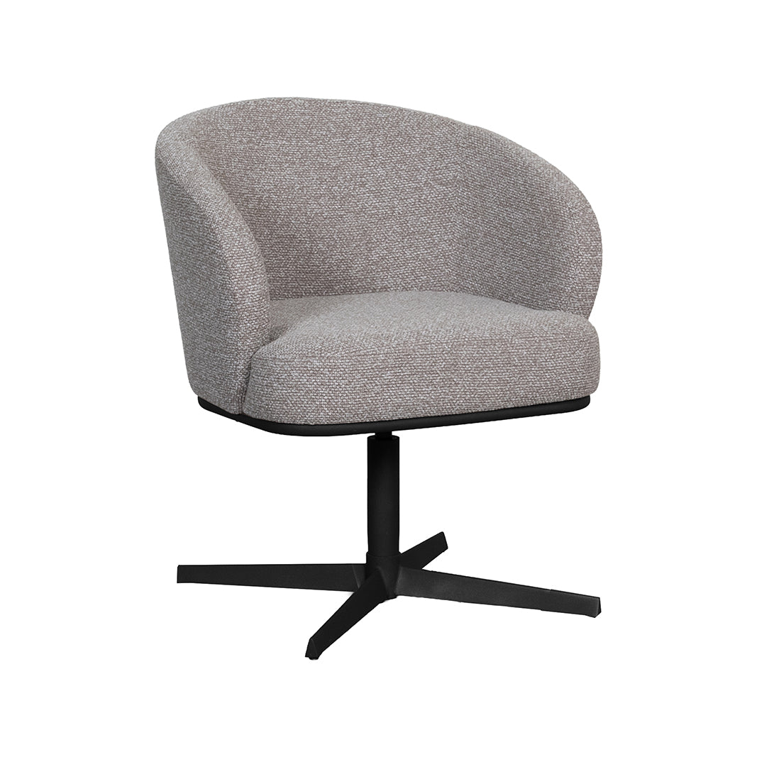 LABEL51 Eetkamerstoel Cannes - Mushroom - Royal Boucle - Zwart Metalen Frame van LABEL51 – Luxe comfort op maat van PureWonen. Vraag naar de beste prijs.