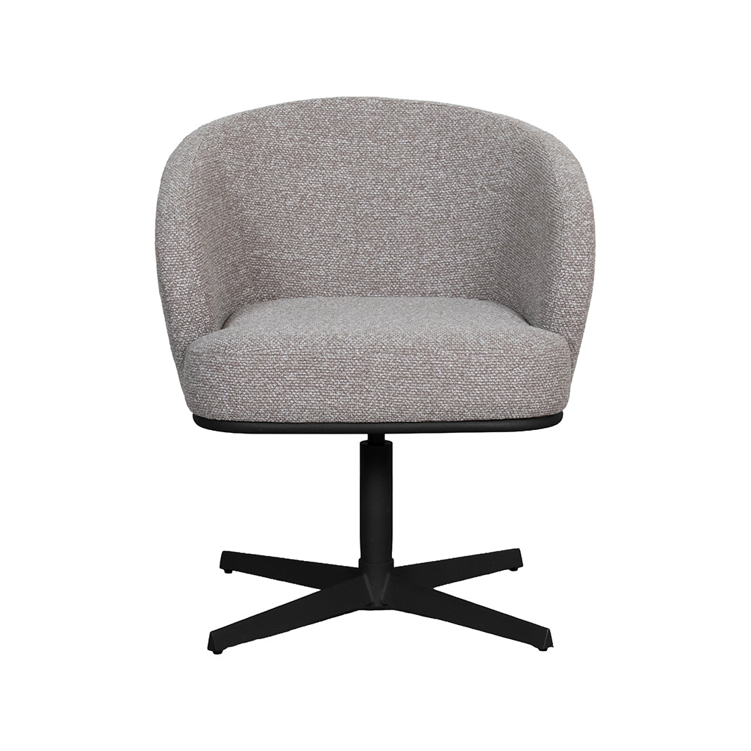 LABEL51 Eetkamerstoel Cannes - Mushroom - Royal Boucle - Zwart Metalen Frame van LABEL51 – Luxe comfort op maat van PureWonen. Vraag naar de beste prijs.