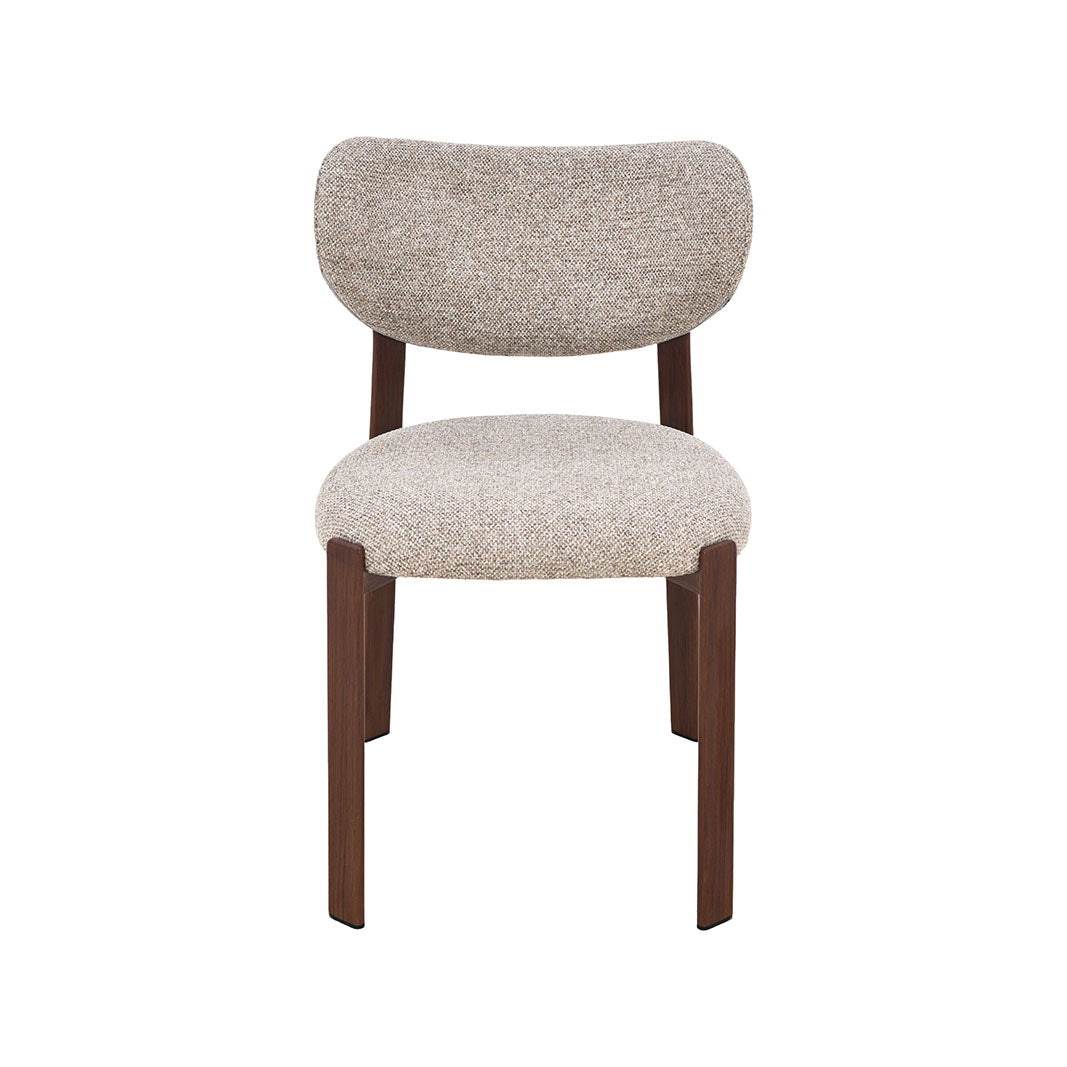 LABEL51 Eetkamerstoel Mika - Beige - Prestige - Walnoot Houtlook Metaal