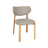 LABEL51 Eetkamerstoel Mika - Beige - Prestige - Naturel Houtlook Metaal