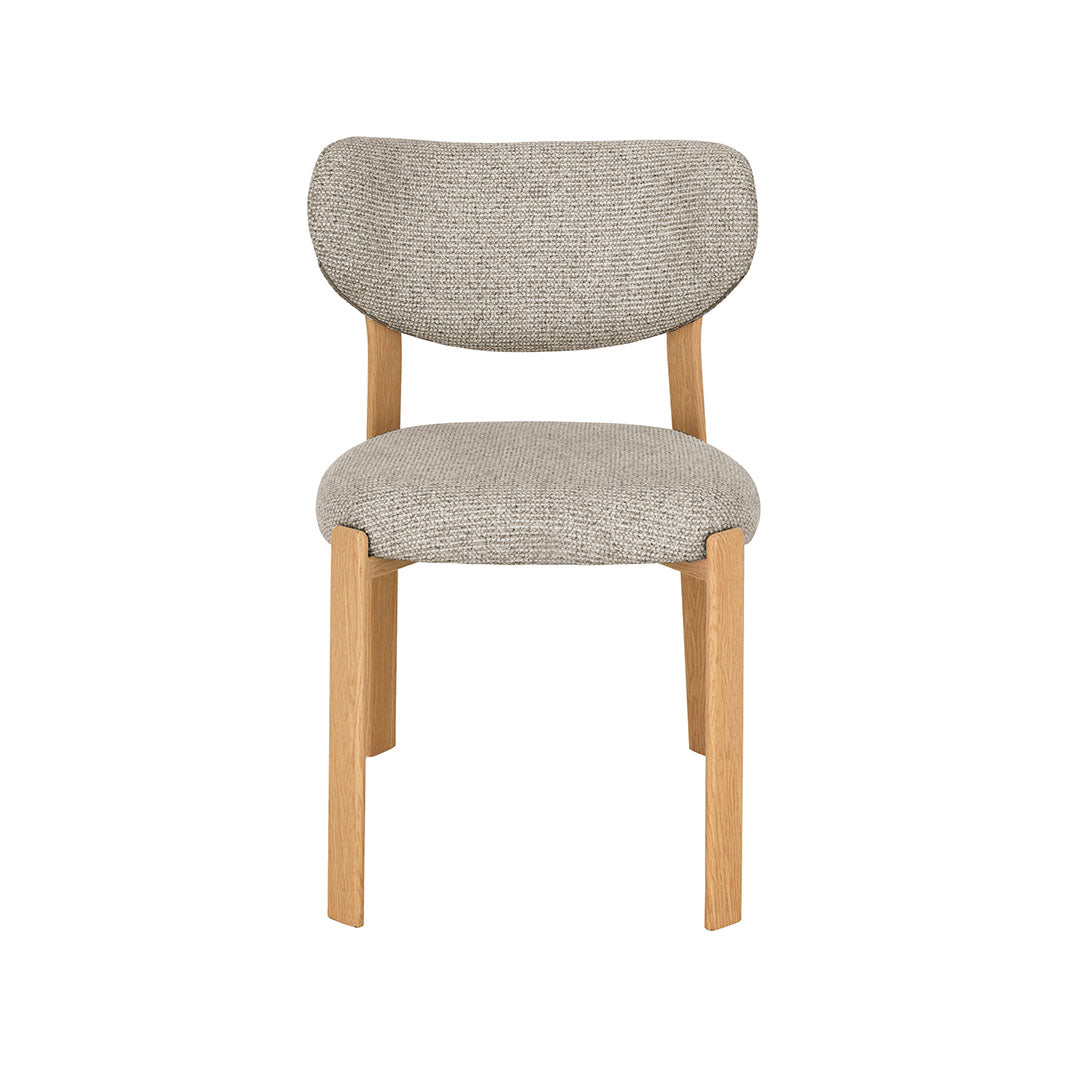 LABEL51 Eetkamerstoel Mika - Beige - Prestige - Naturel Houtlook Metaal