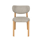 LABEL51 Eetkamerstoel Mika - Beige - Prestige - Naturel Houtlook Metaal