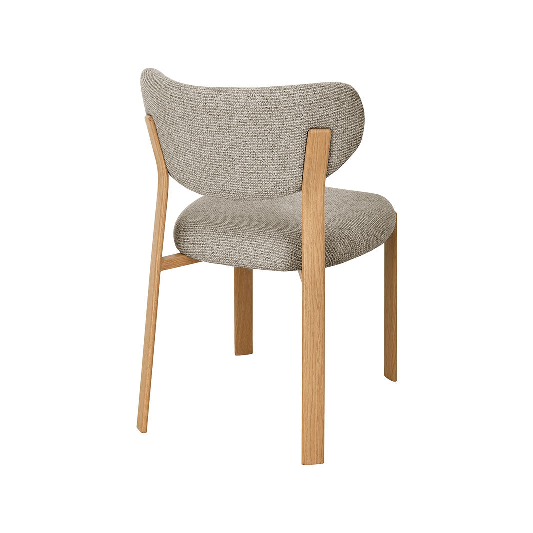 LABEL51 Eetkamerstoel Mika - Beige - Prestige - Naturel Houtlook Metaal
