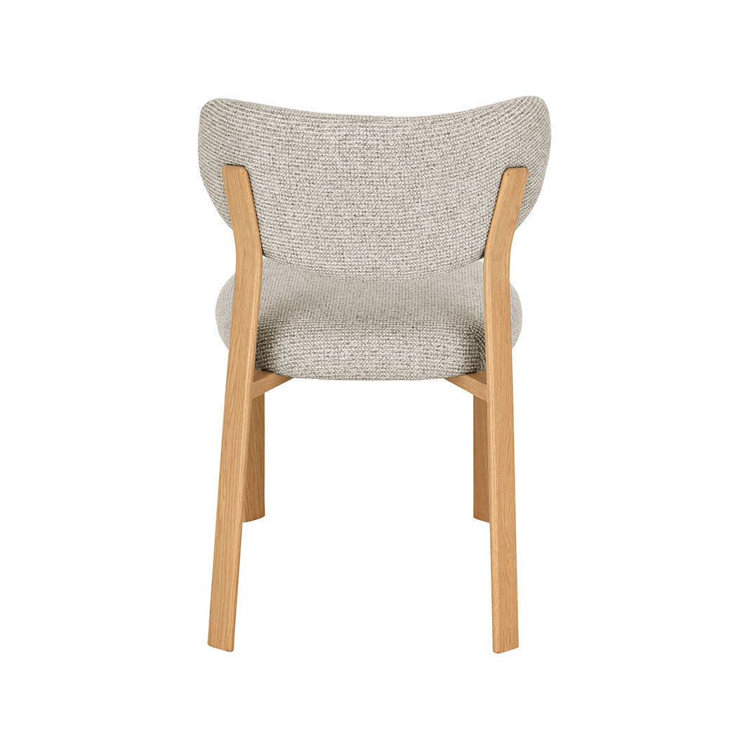 LABEL51 Eetkamerstoel Mika - Beige - Prestige - Naturel Houtlook Metaal