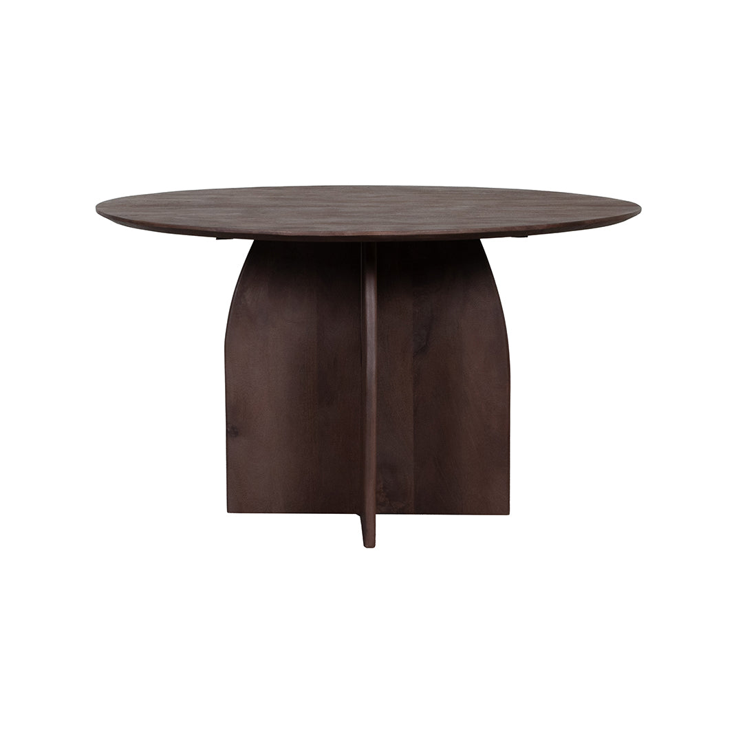 LABEL51 Eetkamertafel Mick - Espresso - Mangohout - 130 cm - Rond