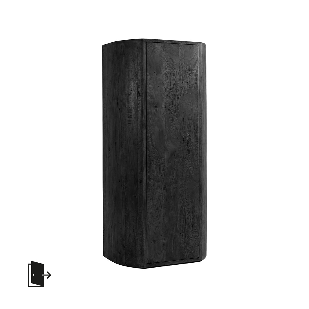 LABEL51 Bergkast Saya - Zwart - Mangohout - 160 cm - Rechts