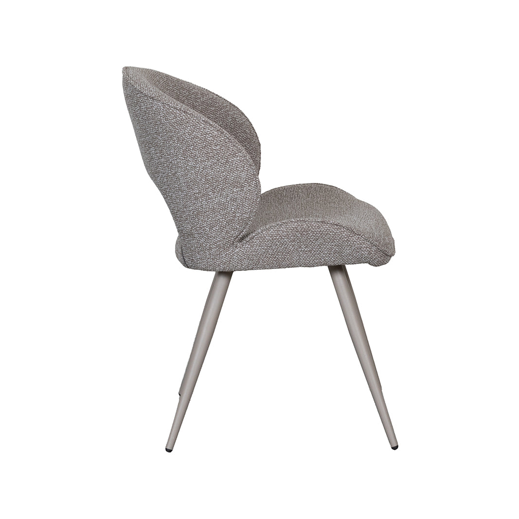 LABEL51 Eetkamerstoel Sakura - Mushroom - Royal Boucle - Taupe Metalen Frame