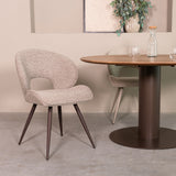 LABEL51 Eetkamerstoel Sakura - Mushroom - Royal Boucle - Brons Metalen Frame