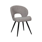 LABEL51 Eetkamerstoel Sakura - Mushroom - Royal Boucle - Zwart Metalen Frame
