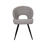 LABEL51 Eetkamerstoel Sakura - Mushroom - Royal Boucle - Zwart Metalen Frame