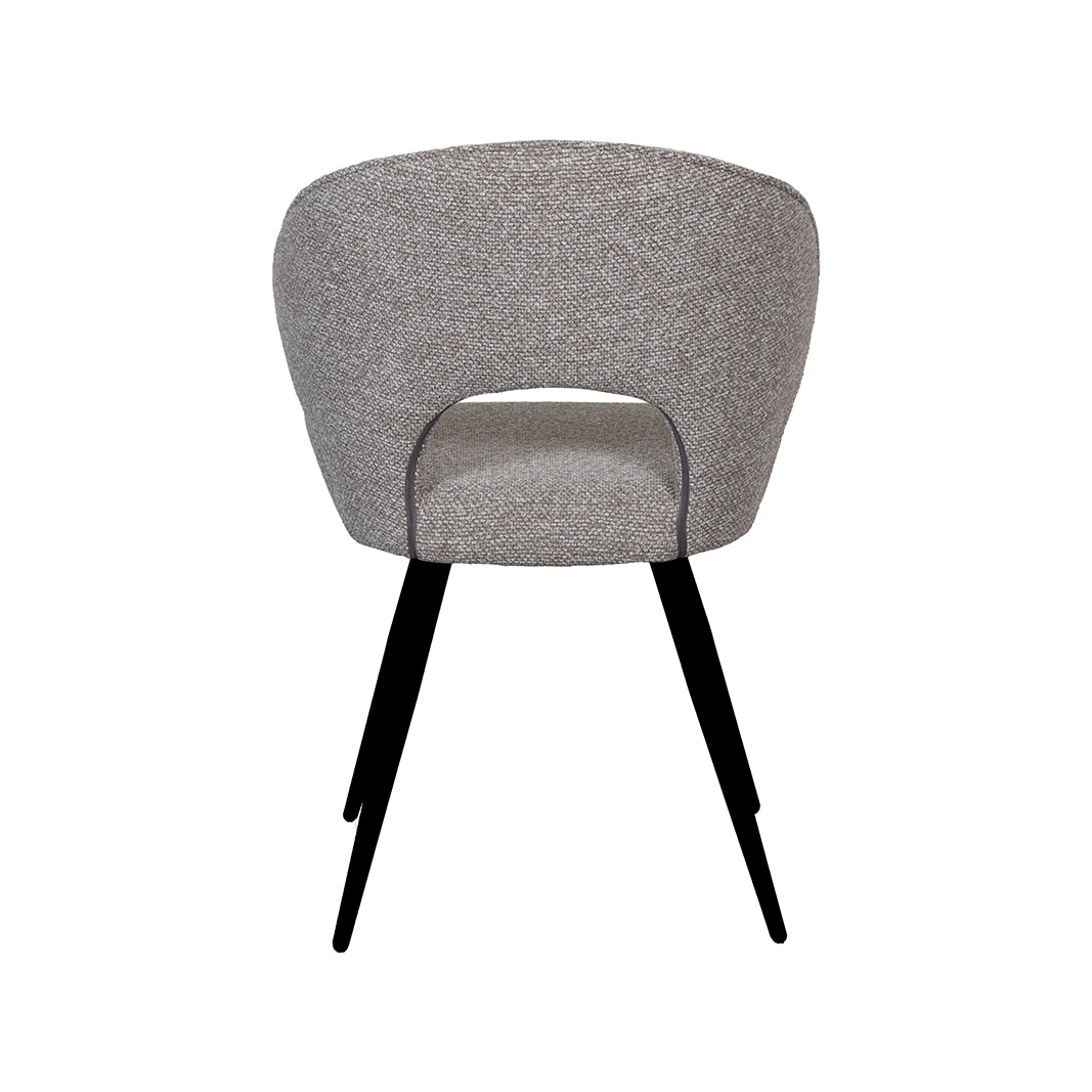 LABEL51 Eetkamerstoel Sakura - Mushroom - Royal Boucle - Zwart Metalen Frame