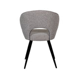 LABEL51 Eetkamerstoel Sakura - Mushroom - Royal Boucle - Zwart Metalen Frame