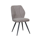 LABEL51 Eetkamerstoel Silvain - Mushroom - Royal Boucle - Zwart Metalen Frame