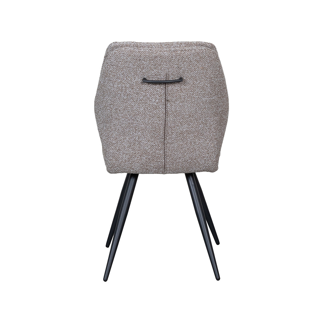 LABEL51 Eetkamerstoel Silvain - Mushroom - Royal Boucle - Zwart Metalen Frame