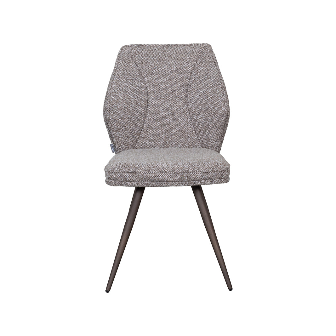 LABEL51 Eetkamerstoel Silvain - Mushroom - Royal Boucle - Brons Metalen Frame