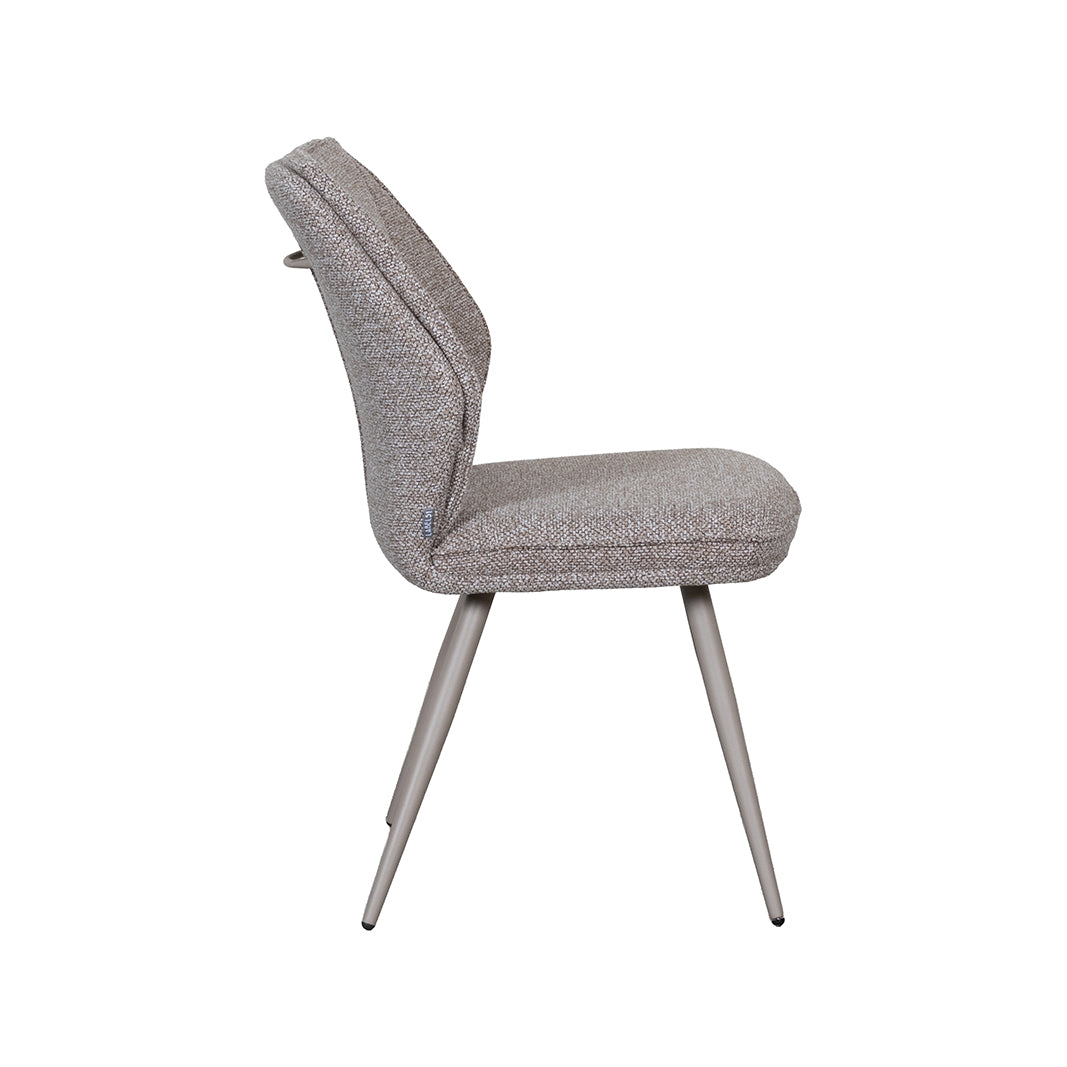 LABEL51 Eetkamerstoel Silvain - Mushroom - Royal Boucle - Taupe Metalen Frame