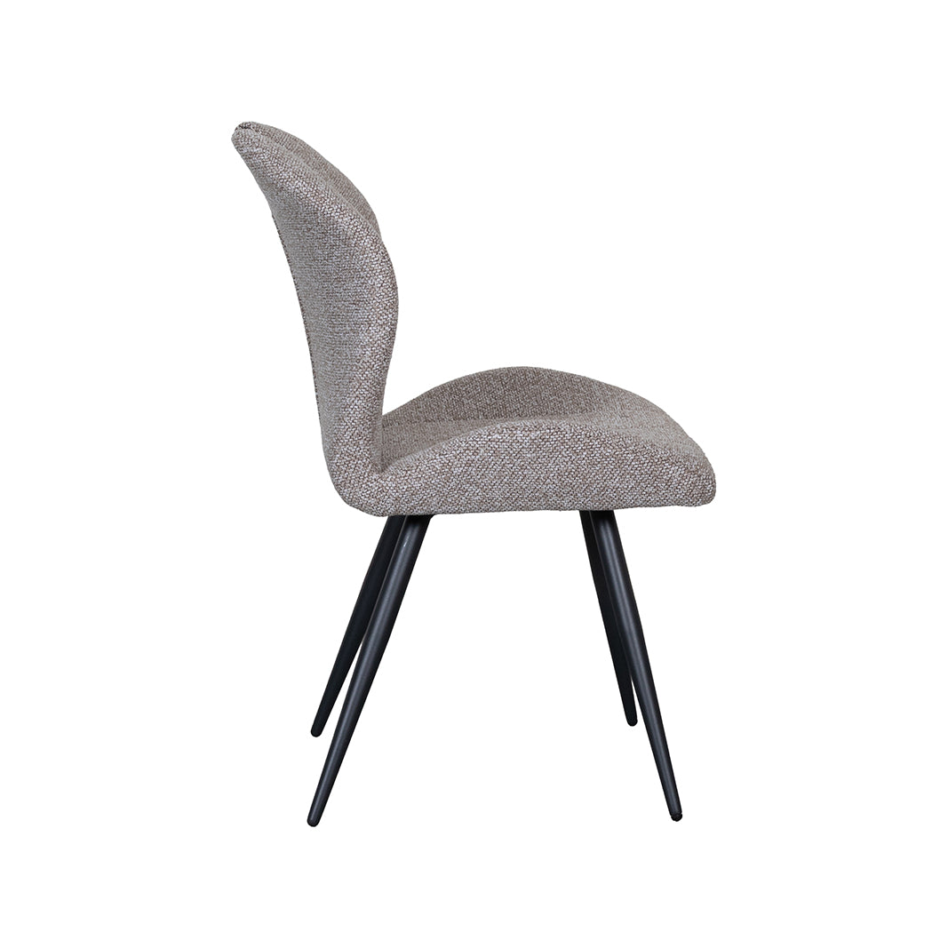 LABEL51 Eetkamerstoel Silly - Mushroom - Royal Boucle - Zwart Metalen Frame