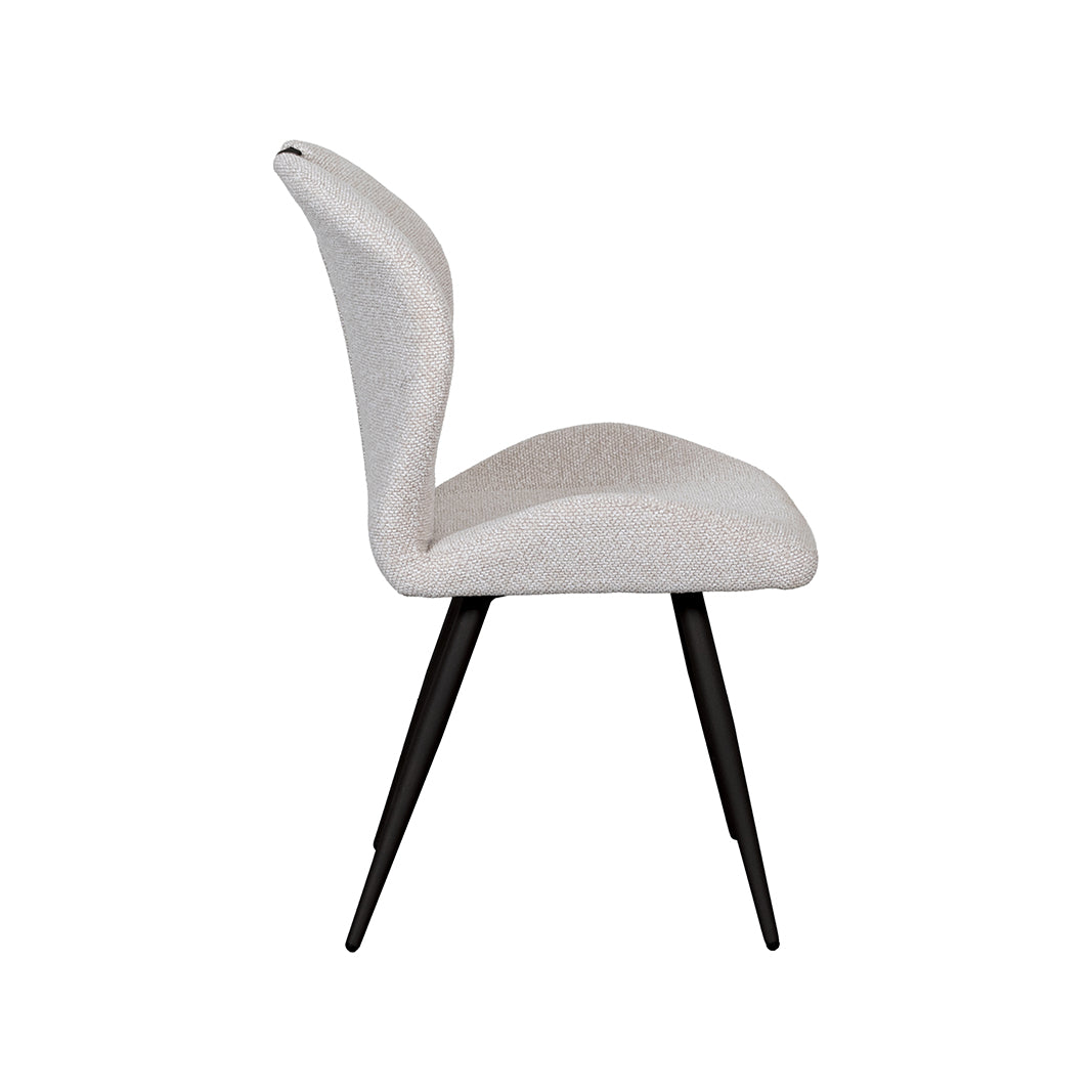 LABEL51 Eetkamerstoel Silly - Naturel - Royal Boucle - Zwart Metalen Frame