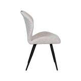 LABEL51 Eetkamerstoel Silly - Naturel - Royal Boucle - Zwart Metalen Frame