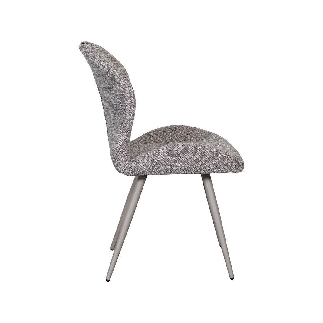 LABEL51 Eetkamerstoel Silly - Mushroom - Royal Boucle - Taupe Metalen Frame