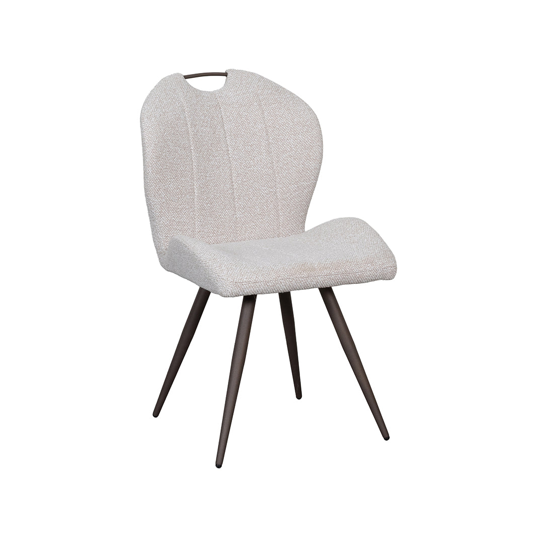 LABEL51 Eetkamerstoel Silly - Naturel - Royal Boucle - Brons Metalen Frame