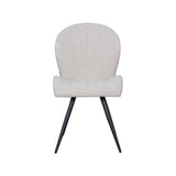 LABEL51 Eetkamerstoel Sil - Naturel - Royal Boucle - Zwart Metalen Frame