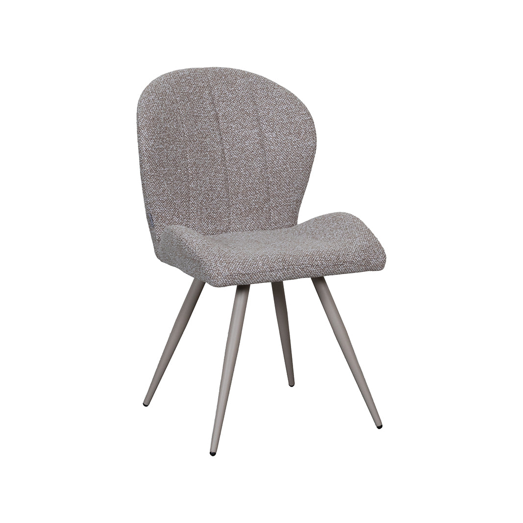 LABEL51 Eetkamerstoel Sil - Mushroom - Royal Boucle - Taupe Metalen Frame