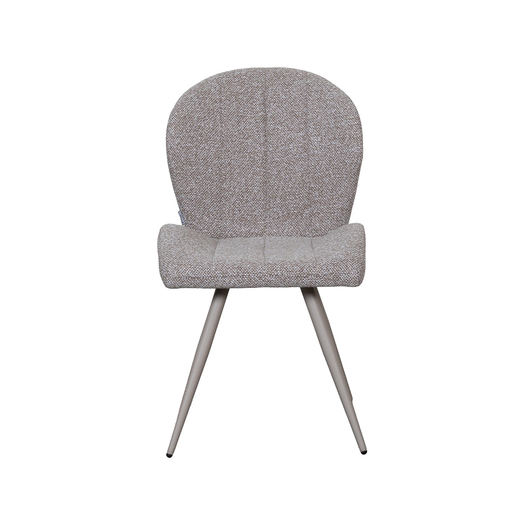 LABEL51 Eetkamerstoel Sil - Mushroom - Royal Boucle - Taupe Metalen Frame