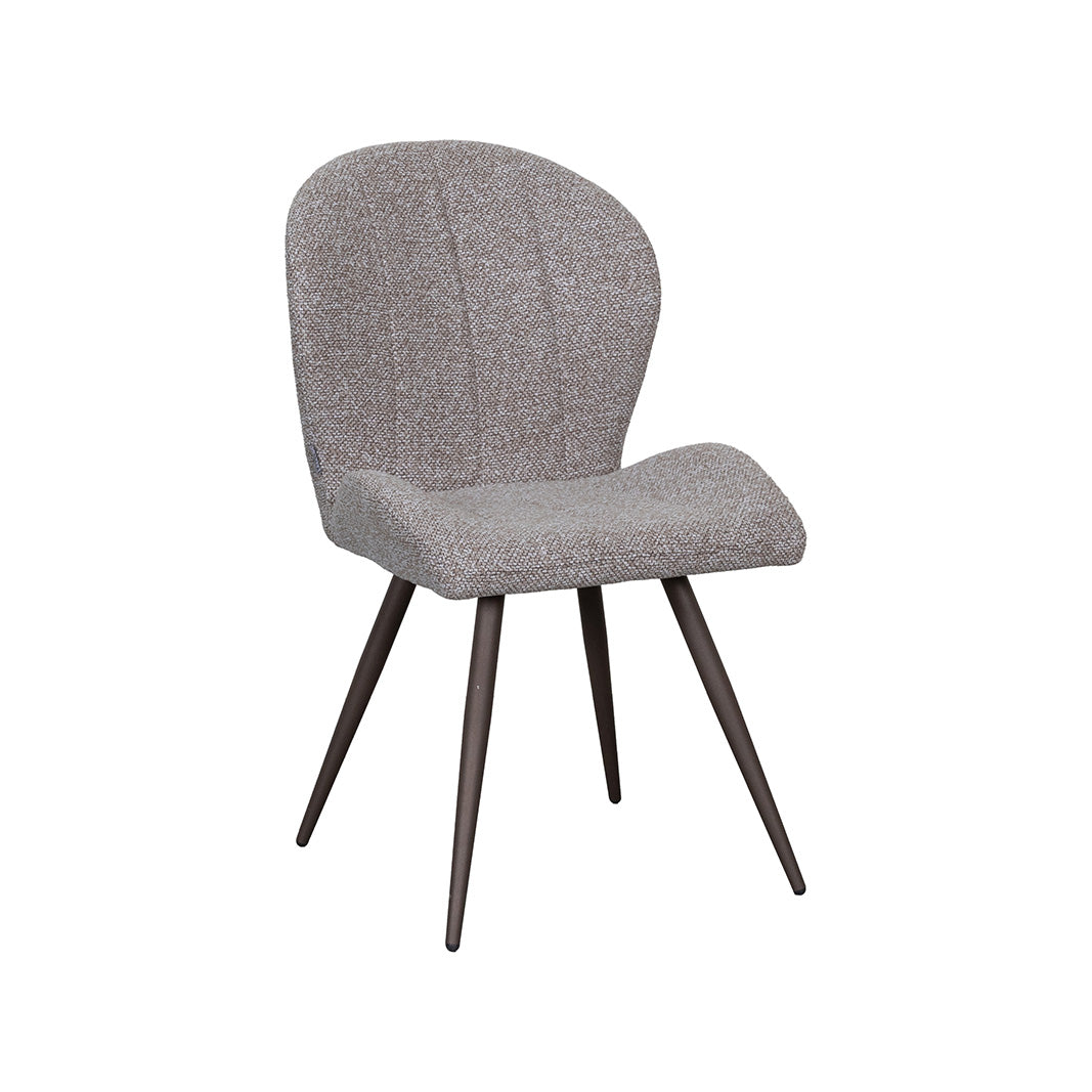 LABEL51 Eetkamerstoel Sil - Mushroom - Royal Boucle - Brons Metalen Frame