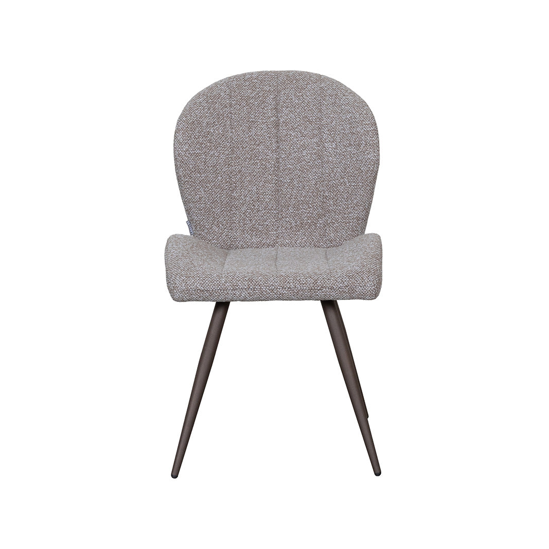 LABEL51 Eetkamerstoel Sil - Mushroom - Royal Boucle - Brons Metalen Frame