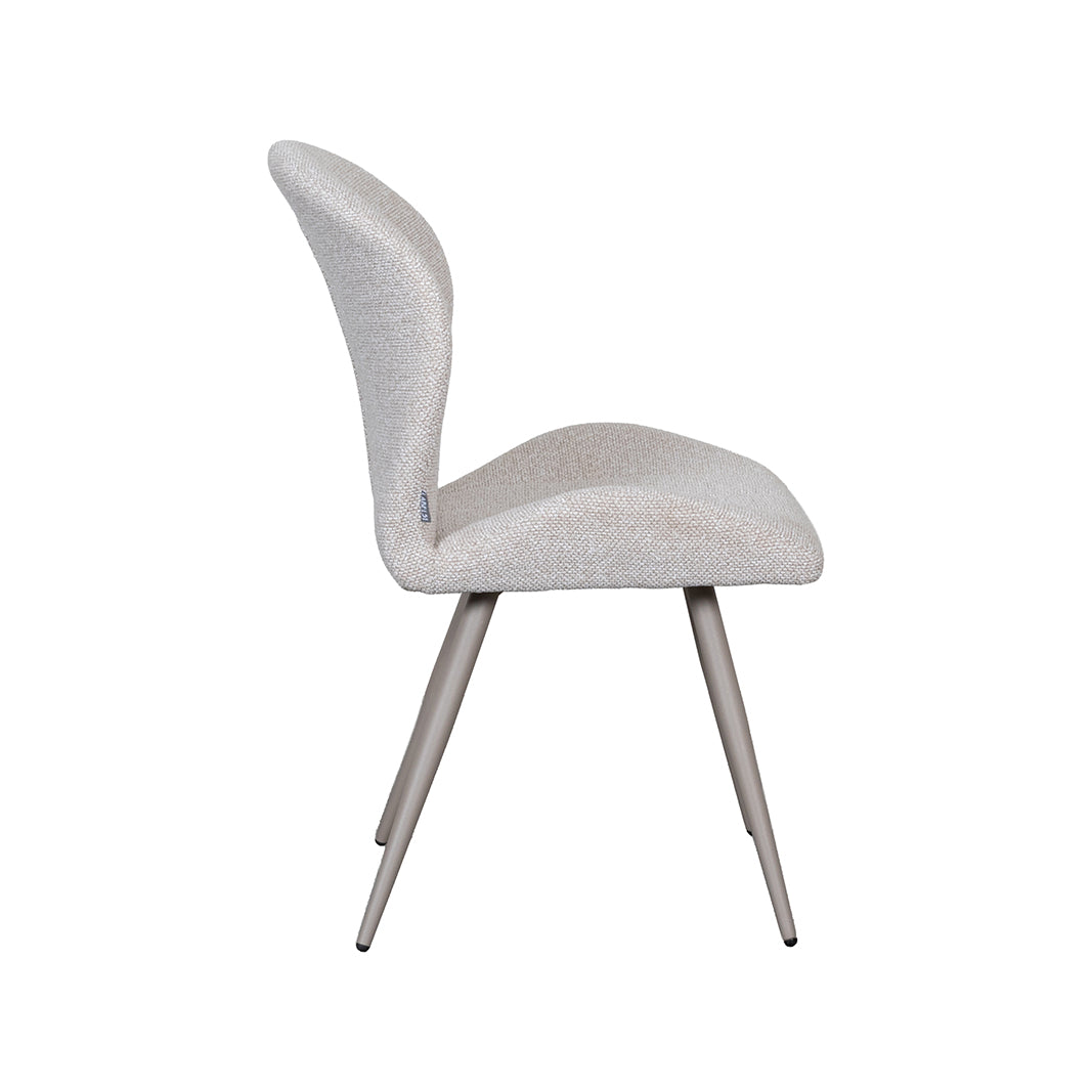LABEL51 Eetkamerstoel Sil - Naturel - Royal Boucle - Taupe Metalen Frame van LABEL51 – Luxe comfort op maat van PureWonen. Vraag naar de beste prijs.