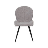 LABEL51 Eetkamerstoel Sil - Mushroom - Royal Boucle - Zwart Metalen Frame