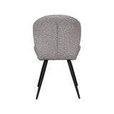 LABEL51 Eetkamerstoel Sil - Mushroom - Royal Boucle - Zwart Metalen Frame