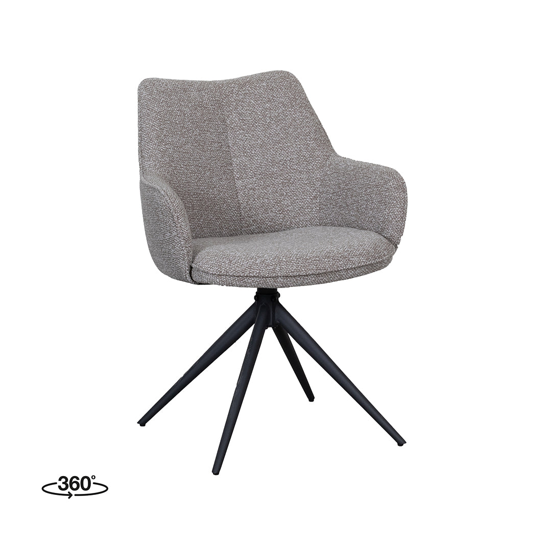 LABEL51 Eetkamerstoel Sawa - Mushroom - Royal Boucle