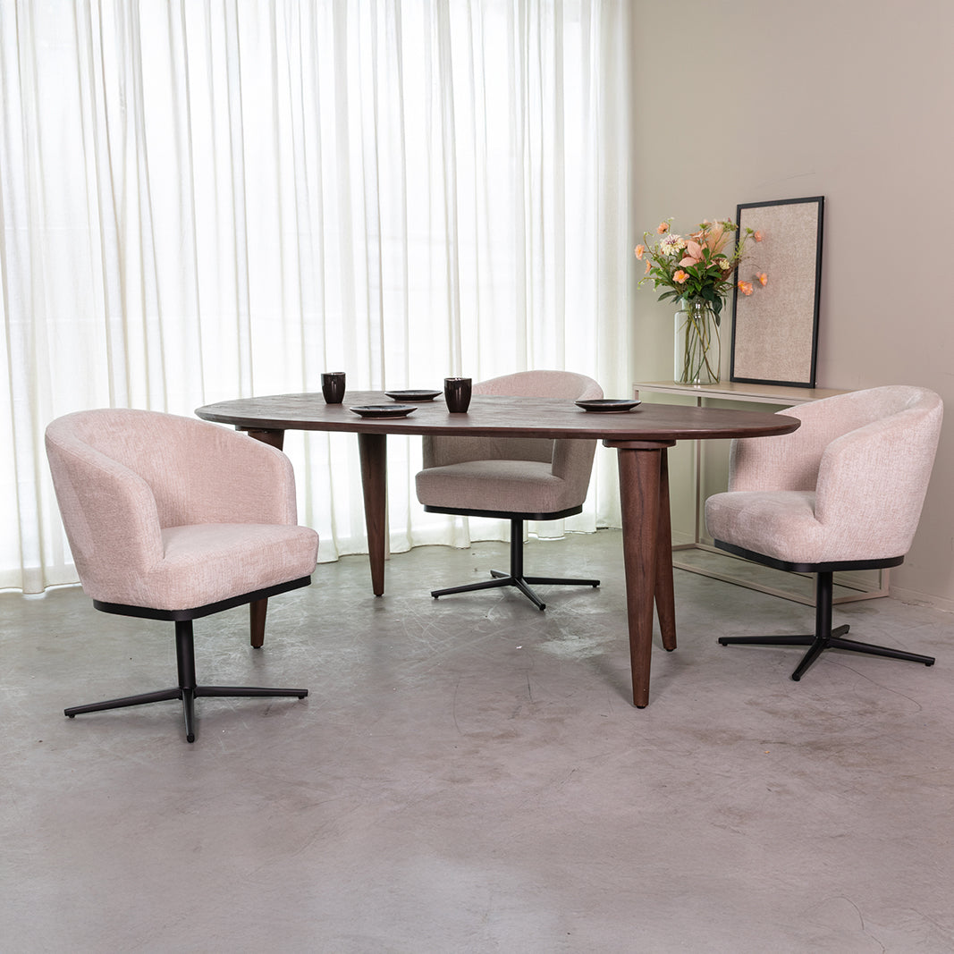 LABEL51 Eetkamertafel Fly - Espresso - Mangohout - 200 cm - Organisch