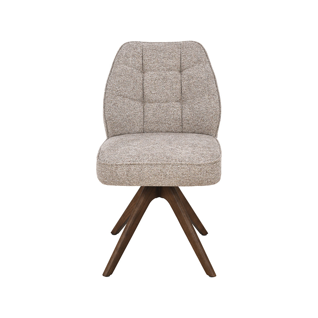 LABEL51 Eetkamerstoel Yuto - Naturel - Prestige - Walnoot Houten Frame