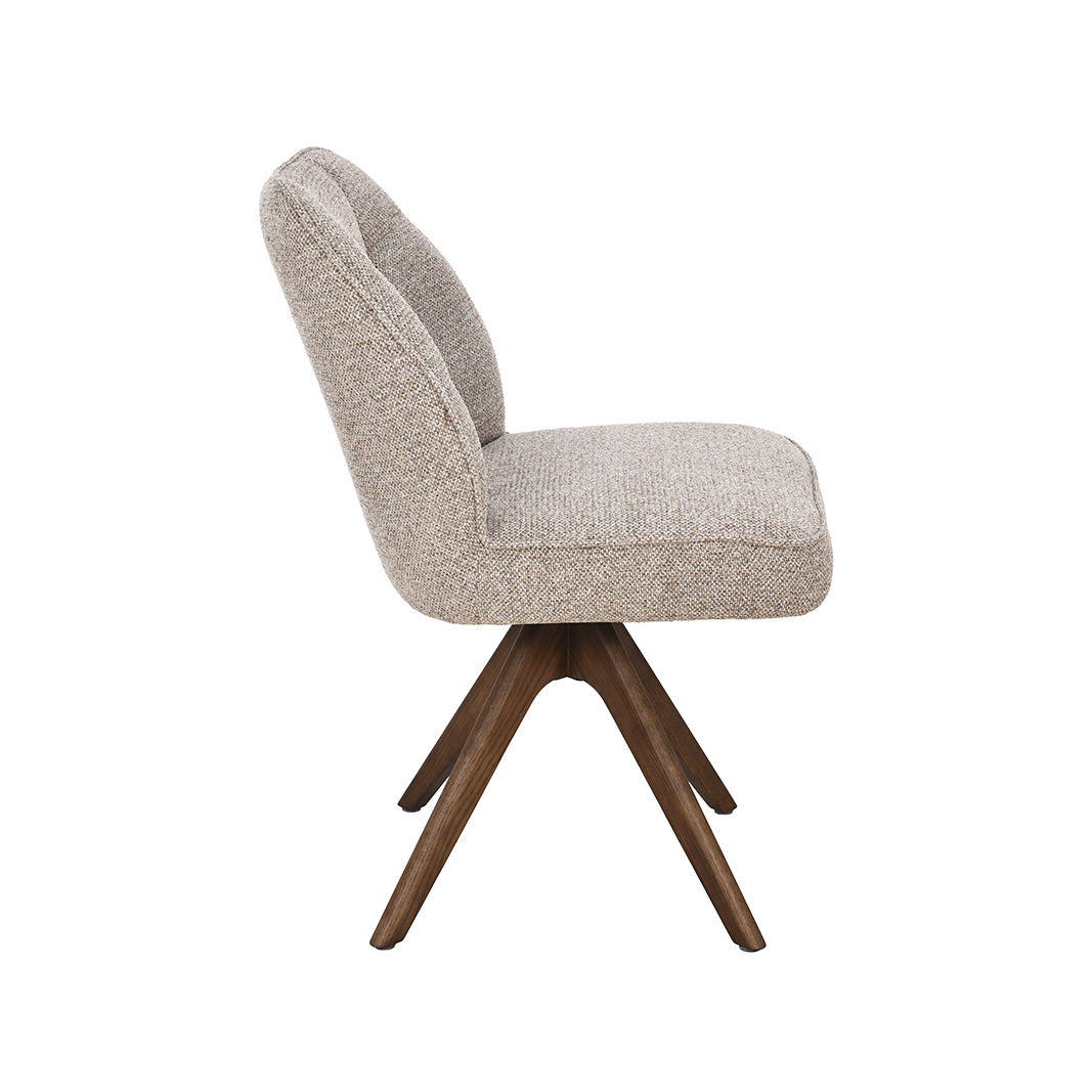 LABEL51 Eetkamerstoel Yuto - Naturel - Prestige - Walnoot Houten Frame