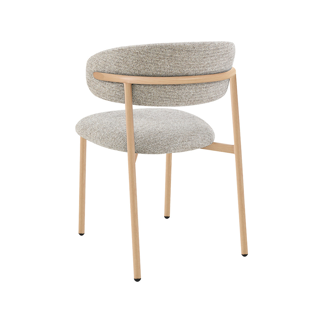 LABEL51 Eetkamerstoel Kaito - Beige - Prestige - Naturel Houten Frame