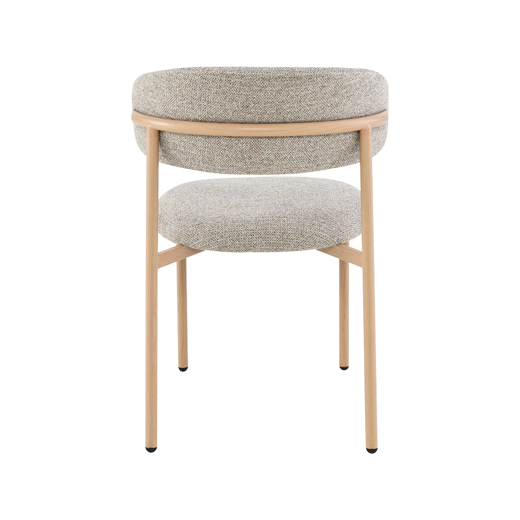 LABEL51 Eetkamerstoel Kaito - Beige - Prestige - Naturel Houten Frame
