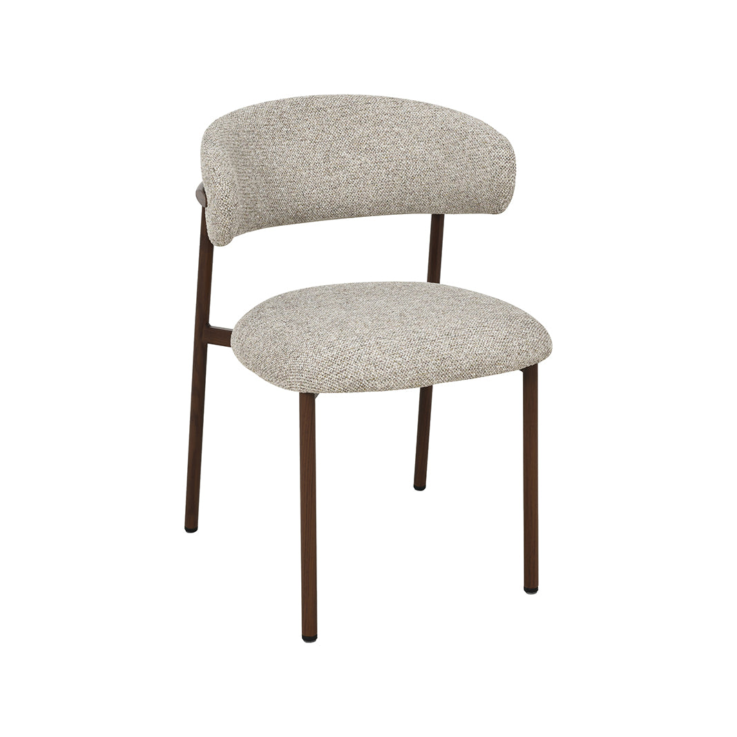 LABEL51 Eetkamerstoel Kaito - Beige - Prestige - Walnoot Houten Frame
