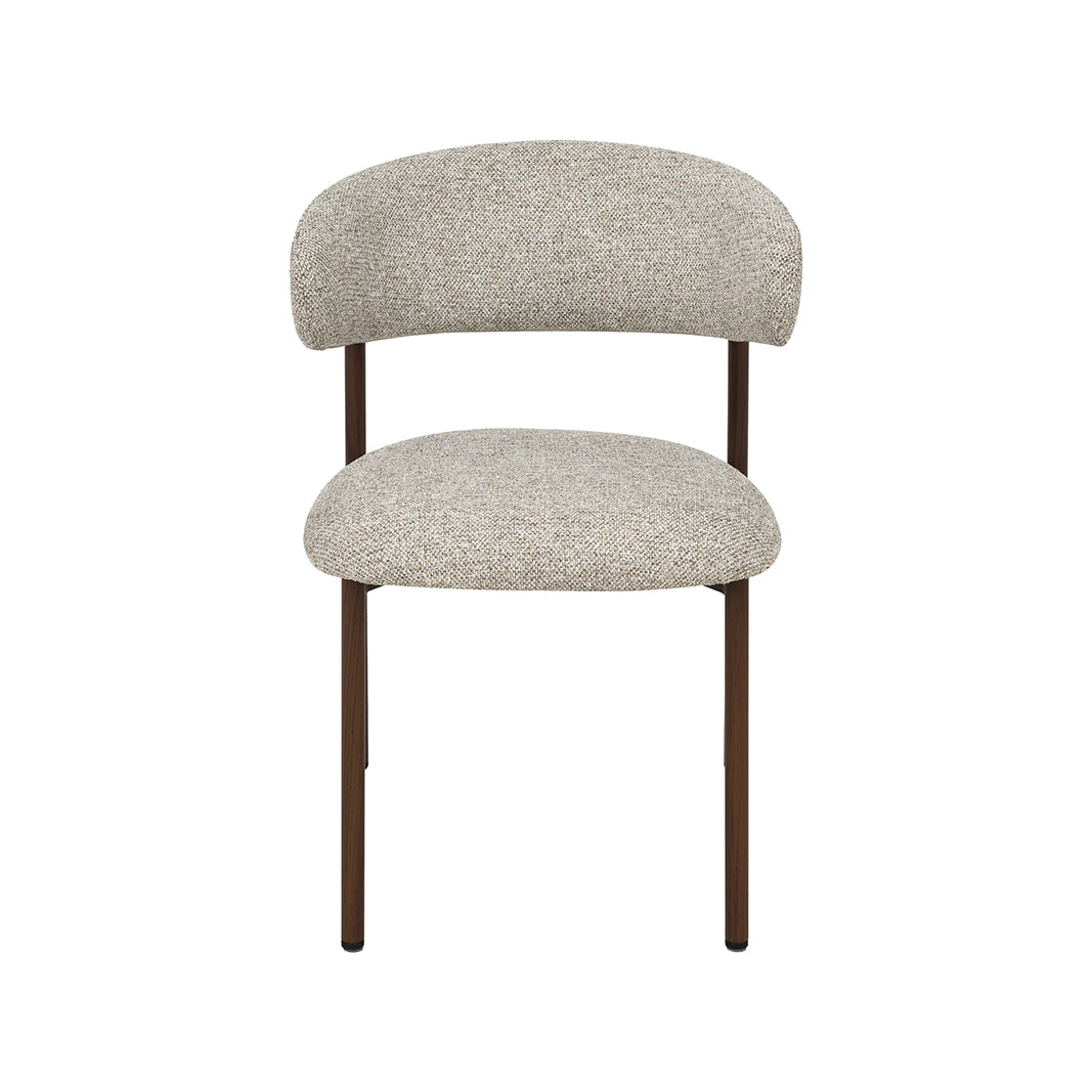 LABEL51 Eetkamerstoel Kaito - Beige - Prestige - Walnoot Houten Frame