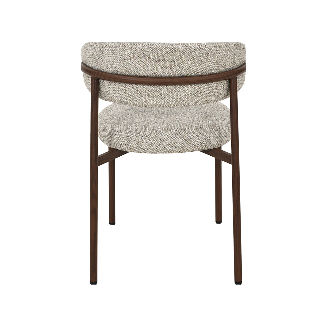 LABEL51 Eetkamerstoel Kaito - Beige - Prestige - Walnoot Houten Frame